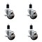 Service Caster 3'' SS Maroon Poly Swivel 1-1/2'' Expanding Stem Caster Set with Brake, 4PK SCC-SSEX20S314-PPUB-MRN-TLB-112-4 - alternate 1